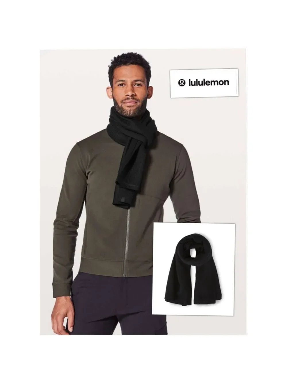 Lululemon Luxurious Ribbed Knit Merino Wool Winter Scarf Winter Layer Staple